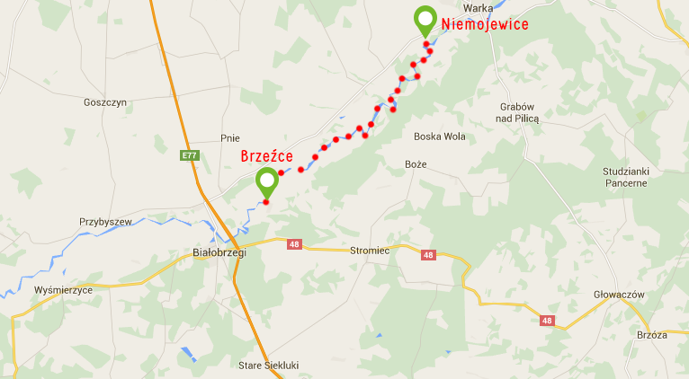 Spływ kajakowy Brzeźce- Niemojewice